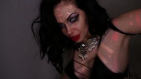 Brunette MILF witch casts magic lipstick spell