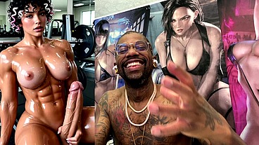 Sweaty Buff Ass Beef Cake Transgender Girl Jerking Off And Cumming All over Herself At The Gym, AI Generated