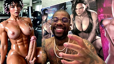 Sweaty Buff Ass Beef Cake Transgender Girl Jerking Off And Cumming All over Herself At The Gym, AI Generated