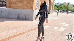 ALICE MAZE MILF PUBLIC LEATHER SHINY FETISH CEI PUSSY JUICY