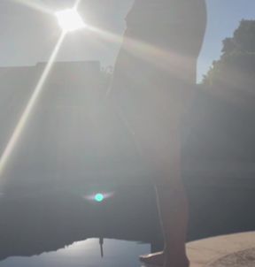 shooting a load of cum into my pool