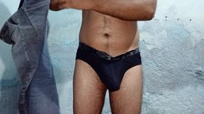 Bisexual indian male striping and cumming.
