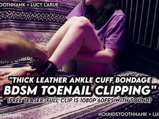 Thick Leather Ankle Cuff Servitude SADOMASOCHISM Toenail Clipping