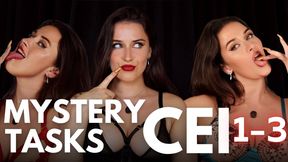 Mystery CEI Tasks 1-3 - Sophia Truee commands her cum sluts with three mystery CEI slave tasks, delivering pure humiliation and addictive challenge