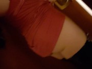 Shiny Thigh High Boots Filled With Piss At The Hotel