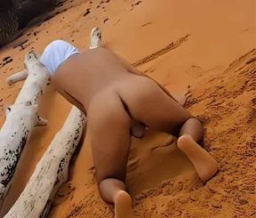 Ladysilva on the Beach Naked What a Hot Ass