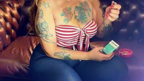 Stepmother smoking for her patriotic stepson - Newport Menthol