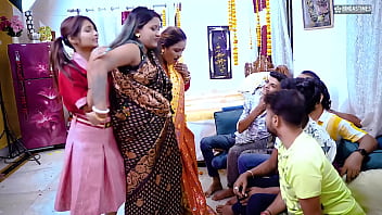 Desi Horny Step Mom Teaches Her Step Daughter How to Fuck for Very 1st Time with Desi Style GangBang Full Movie
