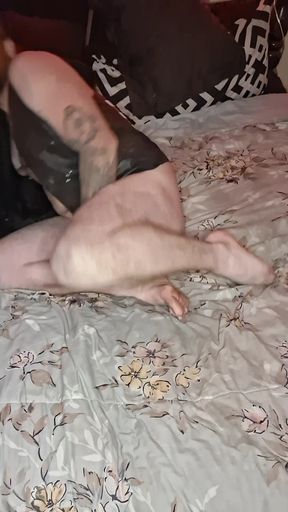 Straight Biker Hunk Experiments with Prostate Massager