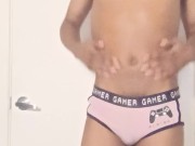 sexy mtf femboy putting on lotion