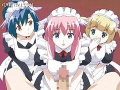 Anime maids pleasing their masters hard cock