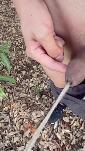 foreskin boy flashing in wood and pee   Clip 1