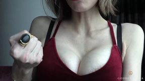 Cum Quickly! For My Cleavage in My Red Velvet Dress - 720p MP4