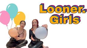 Girls Blowing Up Balloons