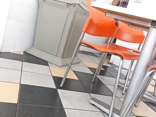 Corpulent in the Bathroom of Little Caesar's Pizzeria in Veracruz