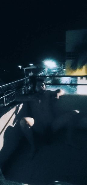 Quick Dildo Fuck in the Balcony