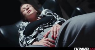 Huge Titted Futa Freezes Time Chokes Blonde on Monster Cock Gushes Cum