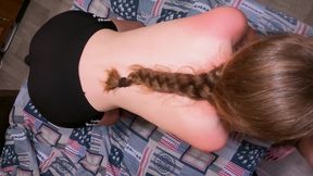 Stepsister helped her stepbrother cum after his run!