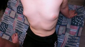 Stepsister helped her stepbrother cum after his run!