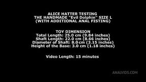 Alice Hatter testing the handmade &quot_Evil Dolphin&quot_ size L (with additional anal fisting) TWT022