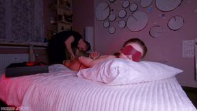 Dripping Cum in Mouth After Massage and BDSM Spanking