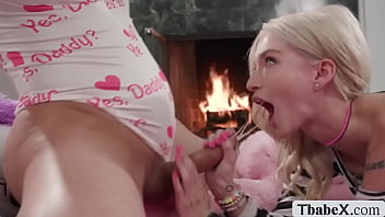 TS brunette analed her friend after slumber party