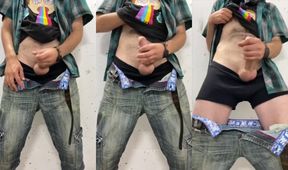 Huge BWC Jerk Off Erupts Gushing Cum Public Parking Lot