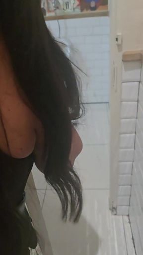 Risky real sex in restaurant bathroom with hot amateur couple   Clip 1
