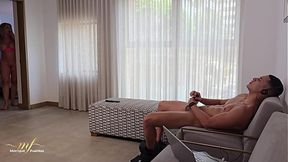 Blonde milf Monique Fuentes snatches caught and then fucked by Max Betancur