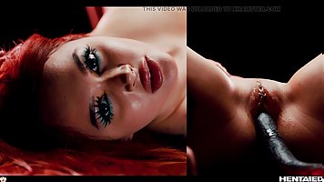 Sexy redhead Purple Bitch gets fucked by alien