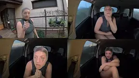 Exposing Step Sis in her nylon bodysuit during car ride