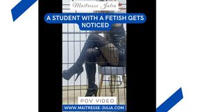 Maitresse Julia - POV - I'm tutoring to a Boot Fetish Student who becomes my slave!