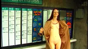 Shaved Redhead Publicly Displays Her Sexy Pussy For All To Enjoy