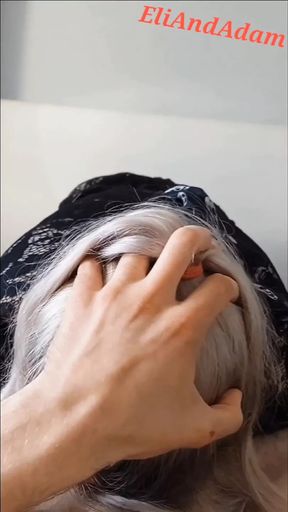 Horny red lipsticks blowjob &ndash; close-up - sloppy deepthroat - lot of groaning