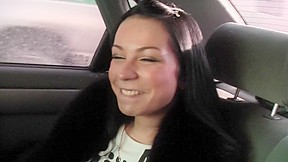 Emmy in hot girl gives head to a horny guy in his car