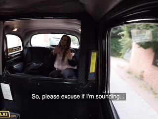 Fake Taxi Aussie body builder Aubrey Ebony gets her large breasts sucked