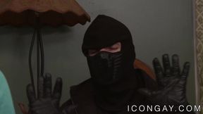 Burglar anally fucked and rimmed by hunky stranger