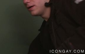 Burglar anally fucked and rimmed by hunky stranger
