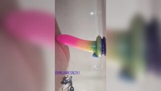 Jizz in masturbator, fuck stick in rump and gape/rose with goo