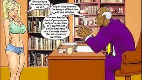 Blonde Bombshell Cheerleader Rides Huge Ebony Dick Hard in Hot Hentai Action