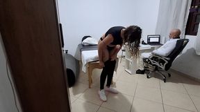 a milf gets fingered by the proctologist during an anal exam.