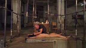 Bound slave Casper Ellis endures wax torment and choking