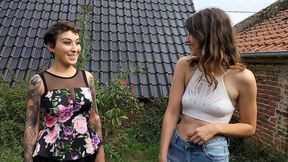 janitor caughts masturbating by 2 flatmates sluts