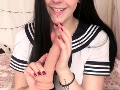 Amateur brunette devyn toys her big pussy in the office