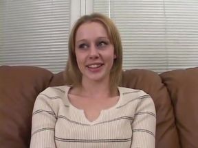 Casting blonde with small tits gets fucked and facialized