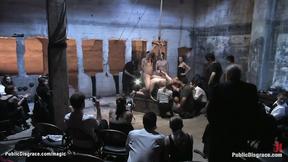 ”Brunette on a leash ass pumping public screwed”