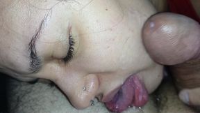 CLOSE UP CREAMPIE DRIPPING ON HORNY SLUT&#039;S FACE