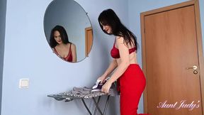 49yo Hairy MILF Lada's Steamy Ironing Session