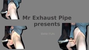 Mr Exhaust Pipe fucks the BMW tailpipe