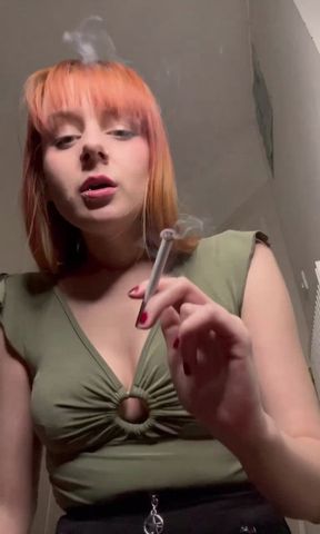 Smoking JOI POV - Burning your balls & caning